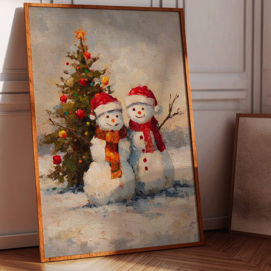 Frosty Friends Under Twinkling Lights