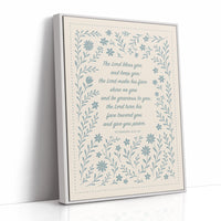 The Lord Bless You Floral Scripture Print