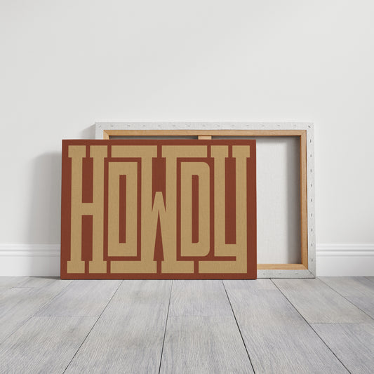 Retro Terracotta Howdy Typography Print