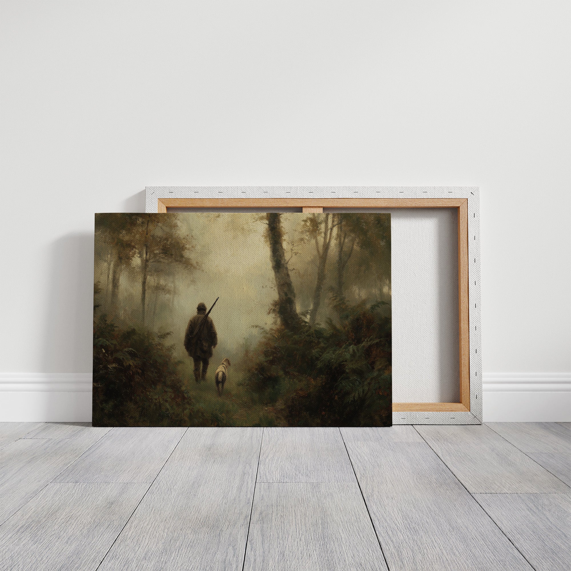 Huntsman's Path Through Misty Woods