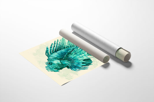 Lionfish in Turquoise Bloom