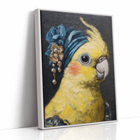 Royal Plumage: Cockatiel in Sapphire Turban