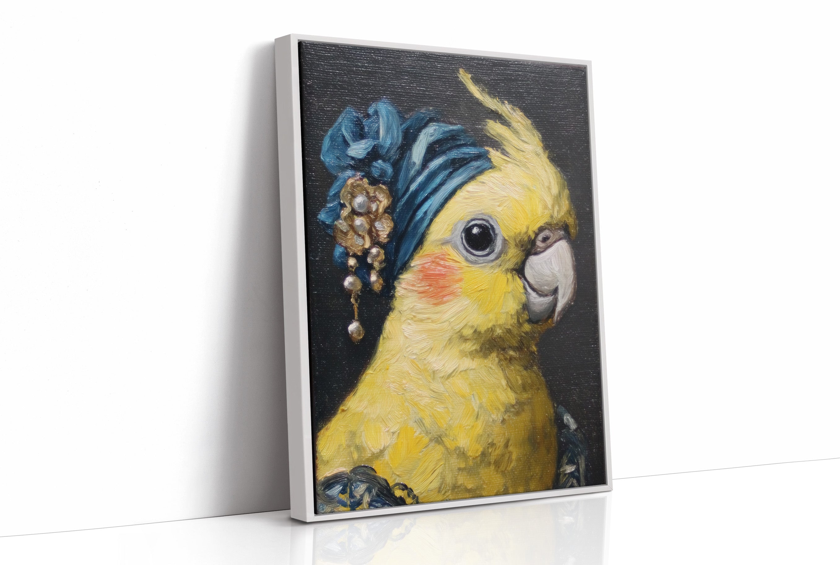 Royal Plumage: Cockatiel in Sapphire Turban