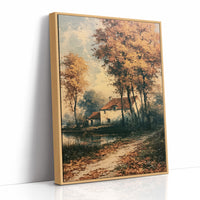 Autumn Cottage by the Water's Edge