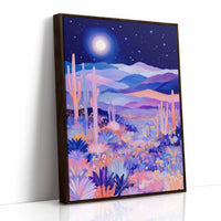 Moonlit Saguaros Dance In Lavender