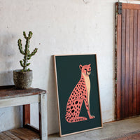 Pop Art Cheetah in Coral