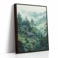 Mountain Temple Rests In Emerald Mist