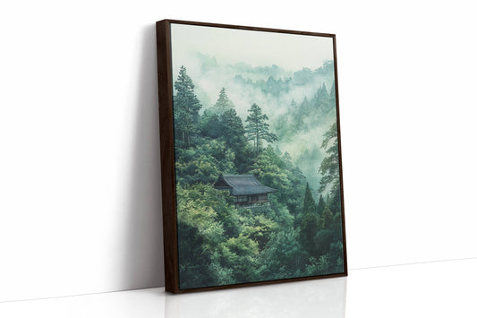 Mountain Temple Rests In Emerald Mist