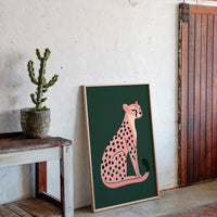 Sassy Coral Cheetah Illustration