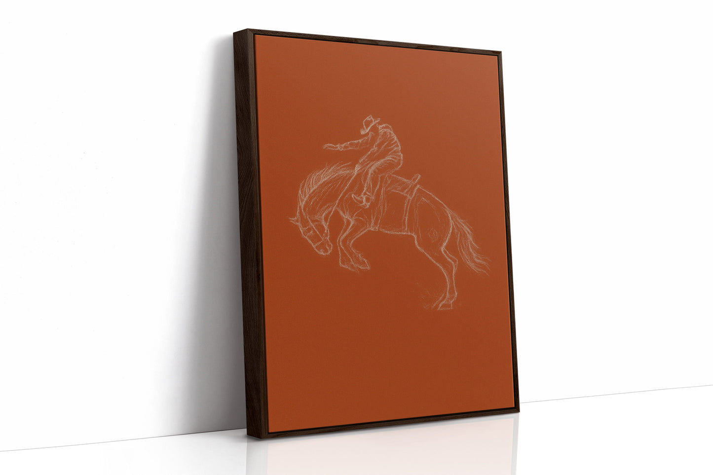 Minimalist Bronco Rider Sketch