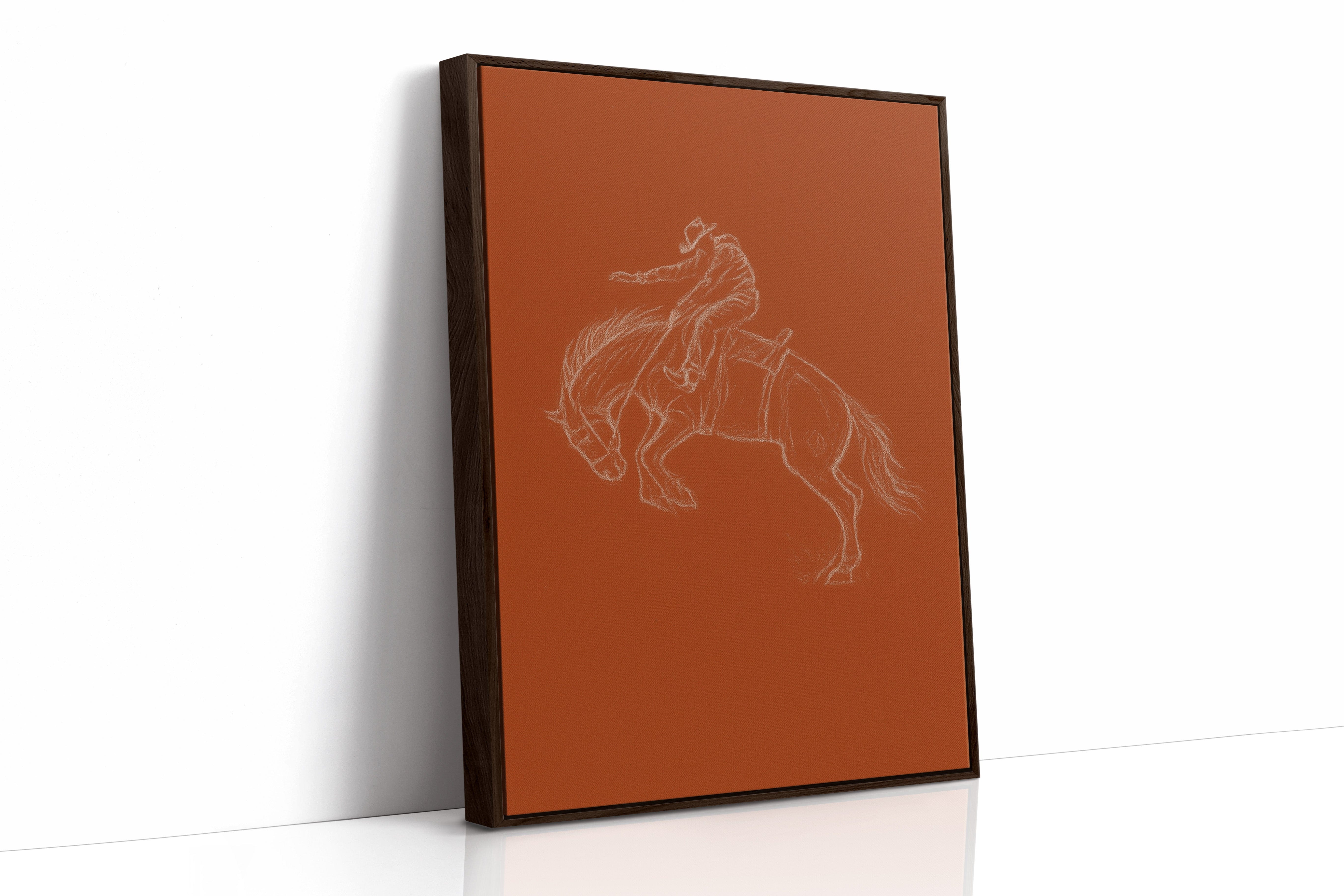 Minimalist Bronco Rider Sketch