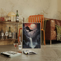 Dragon Over Moonlit Canyon - Fantasy Wall Art - Gallery Canvas image 11