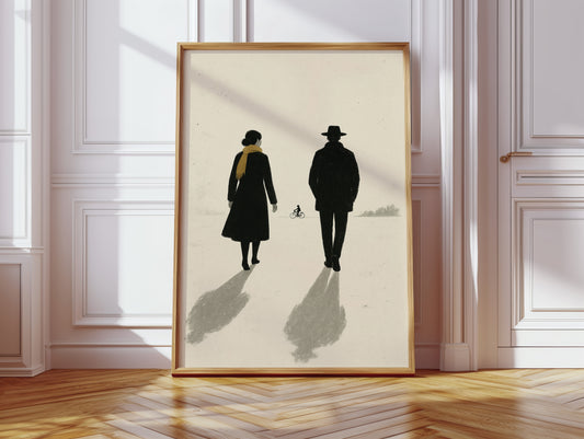 Winter Walk with Yellow Scarf