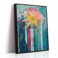Sunflower Bursts Through Turquoise Rain