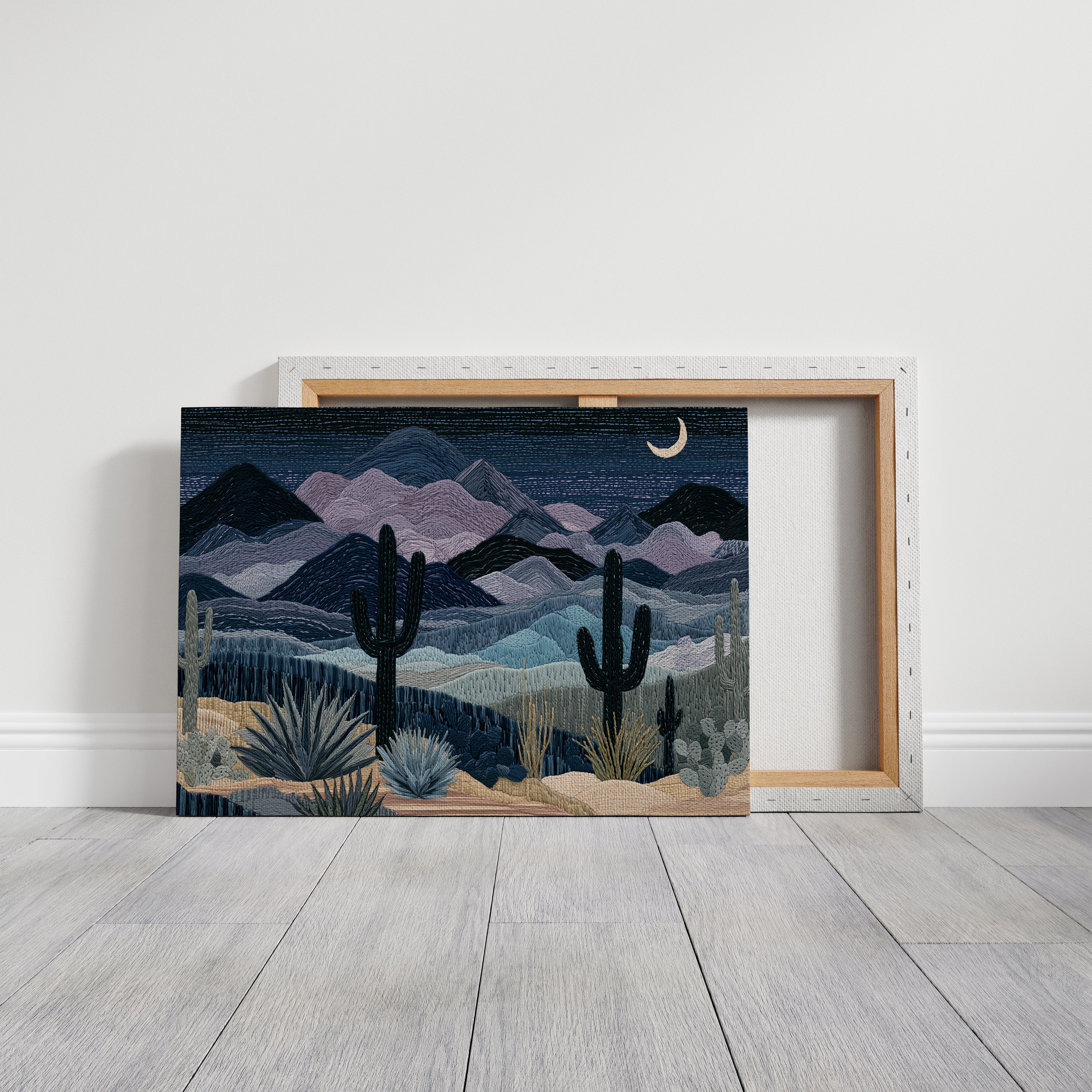 Ridgelines Beneath a Sliver Moon