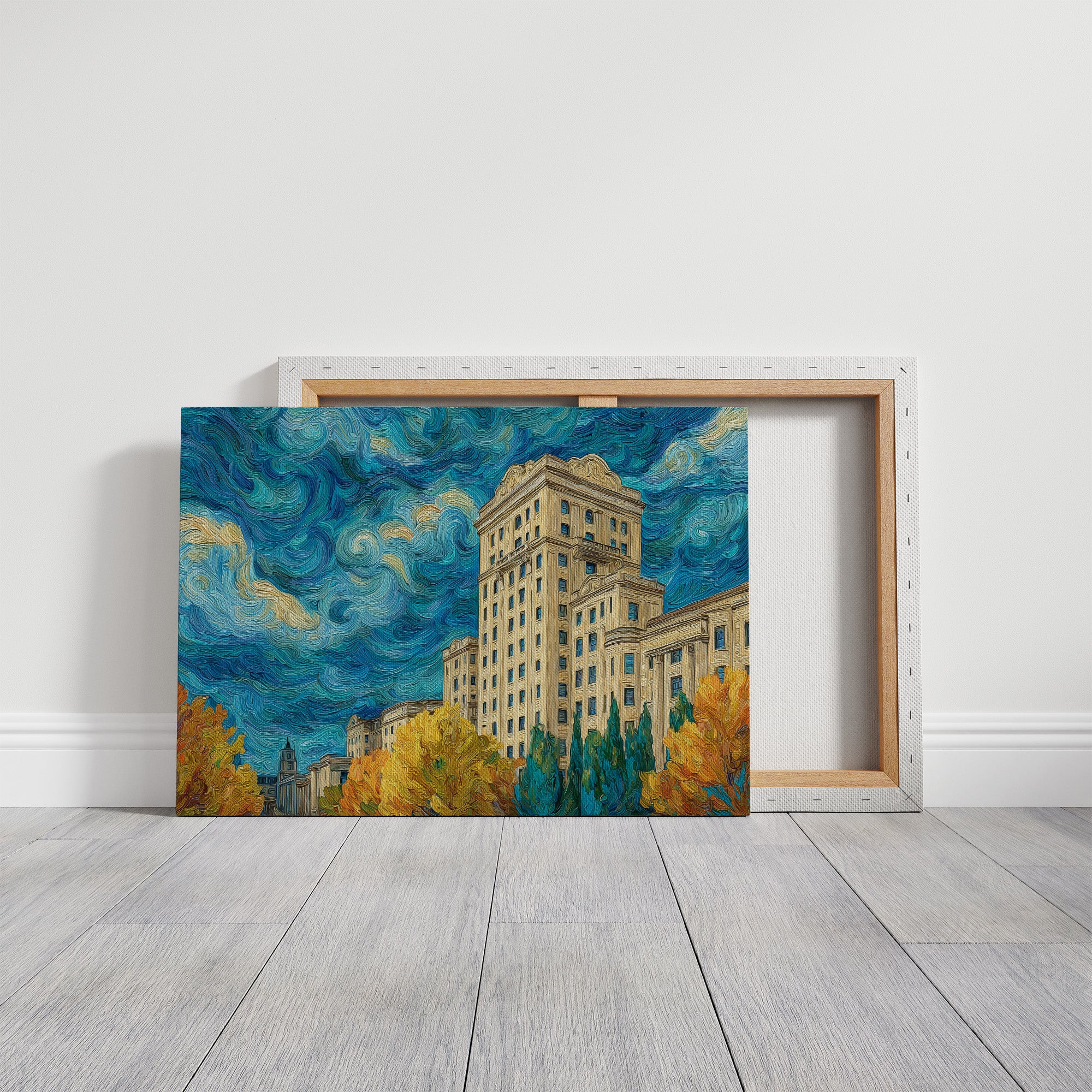 Golden Towers Beneath Swirling Skies