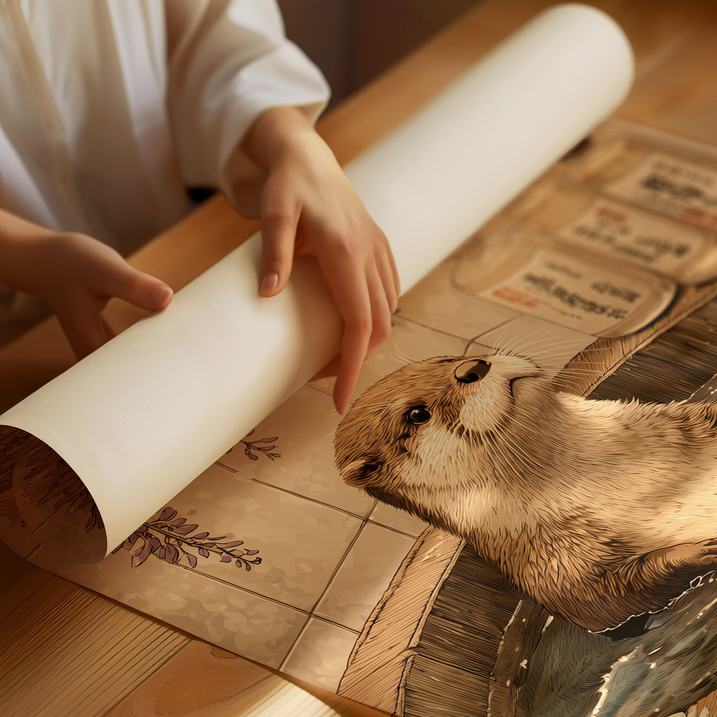 Otter's Bath Under Wisteria Blooms