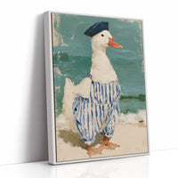 Beret Duck Strolling Beach