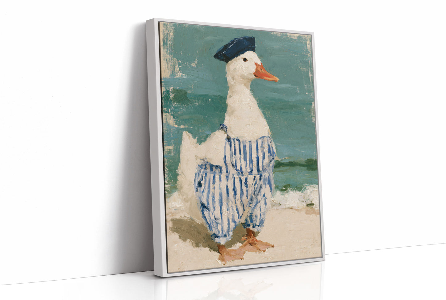Beret Duck Strolling Beach