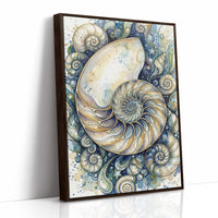 Nautilus Spiral: Watercolor Shell Study