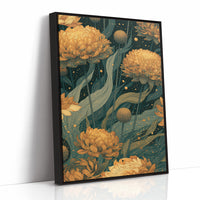 Golden Blooms in the Dark Garden: Marigold Study II