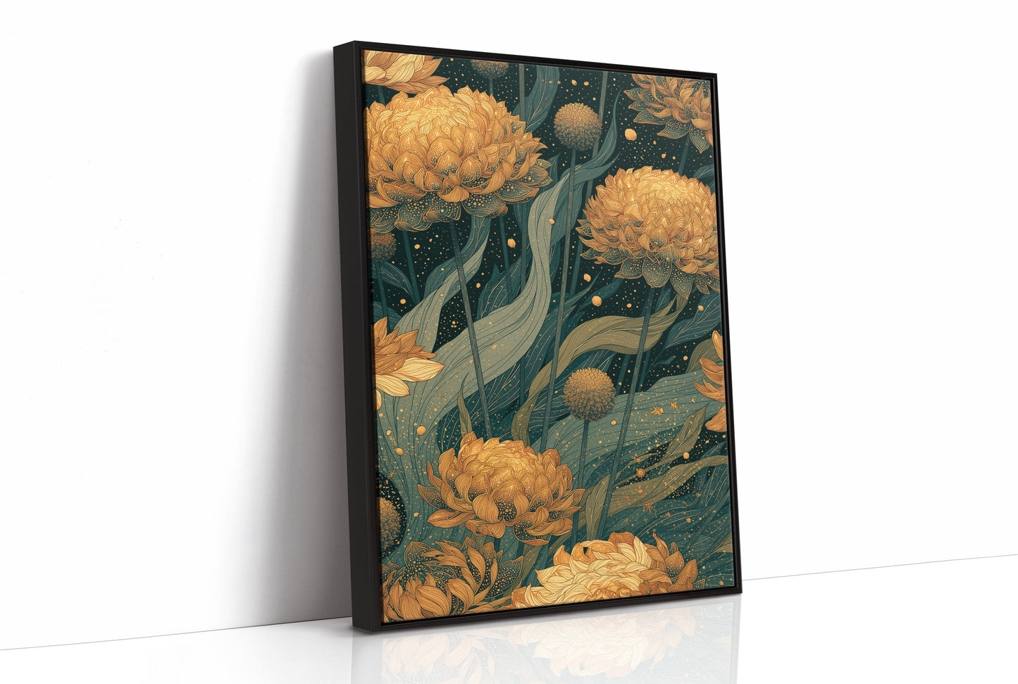 Golden Blooms in the Dark Garden: Marigold Study II
