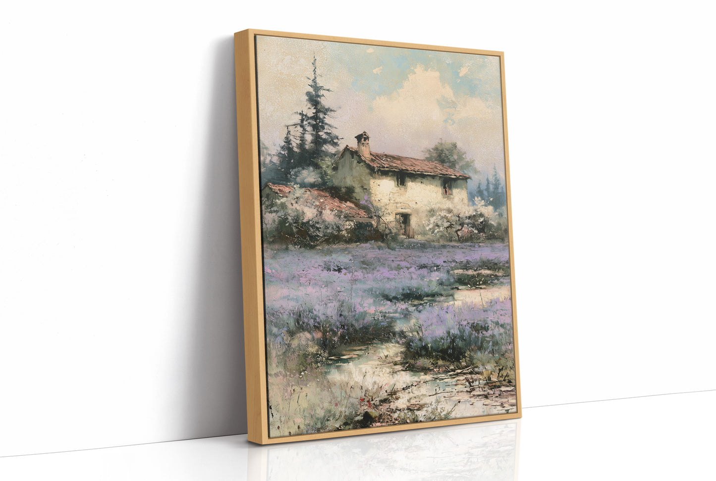 Lavender Fields and the Farmhouse Beyond