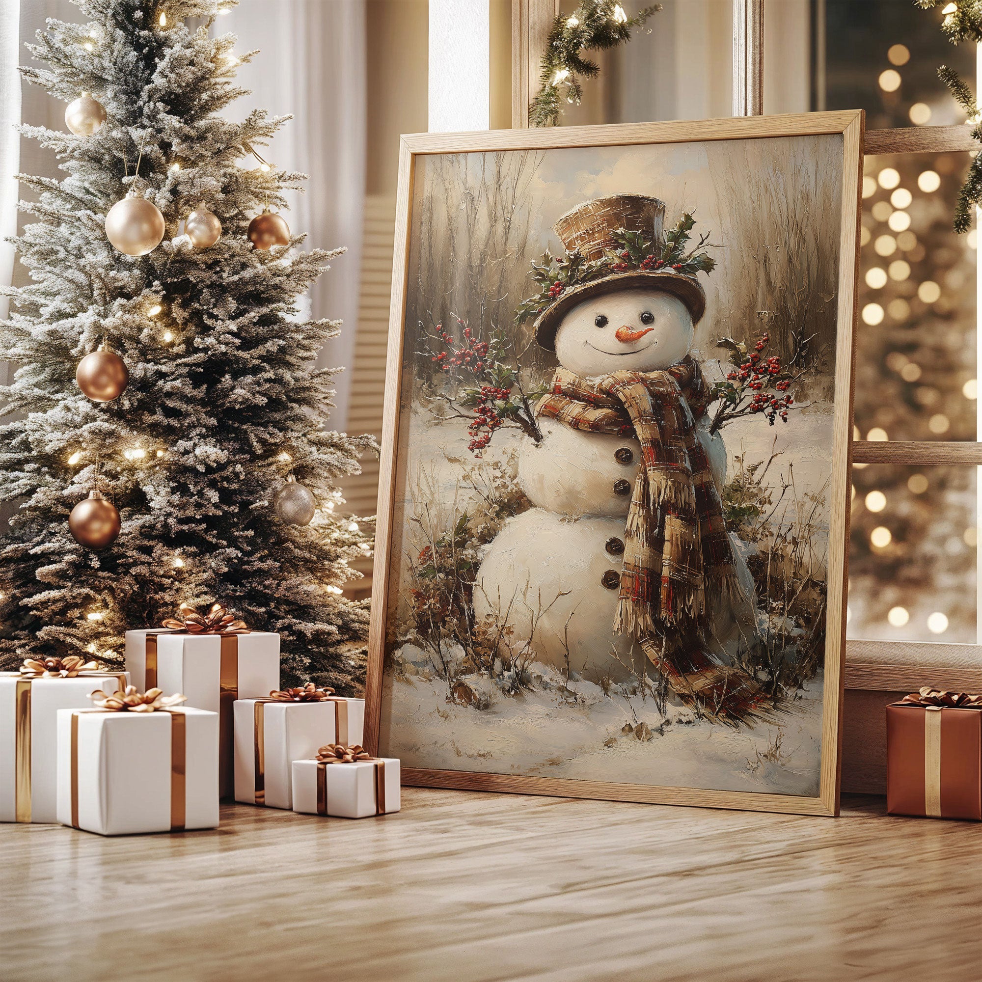 Winter's Charm In Plaid And Holly