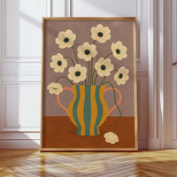 Falling Bloom in a Striped Vase