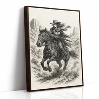 Grit & Dust – Cowgirl Outlaw Western Sketch Print