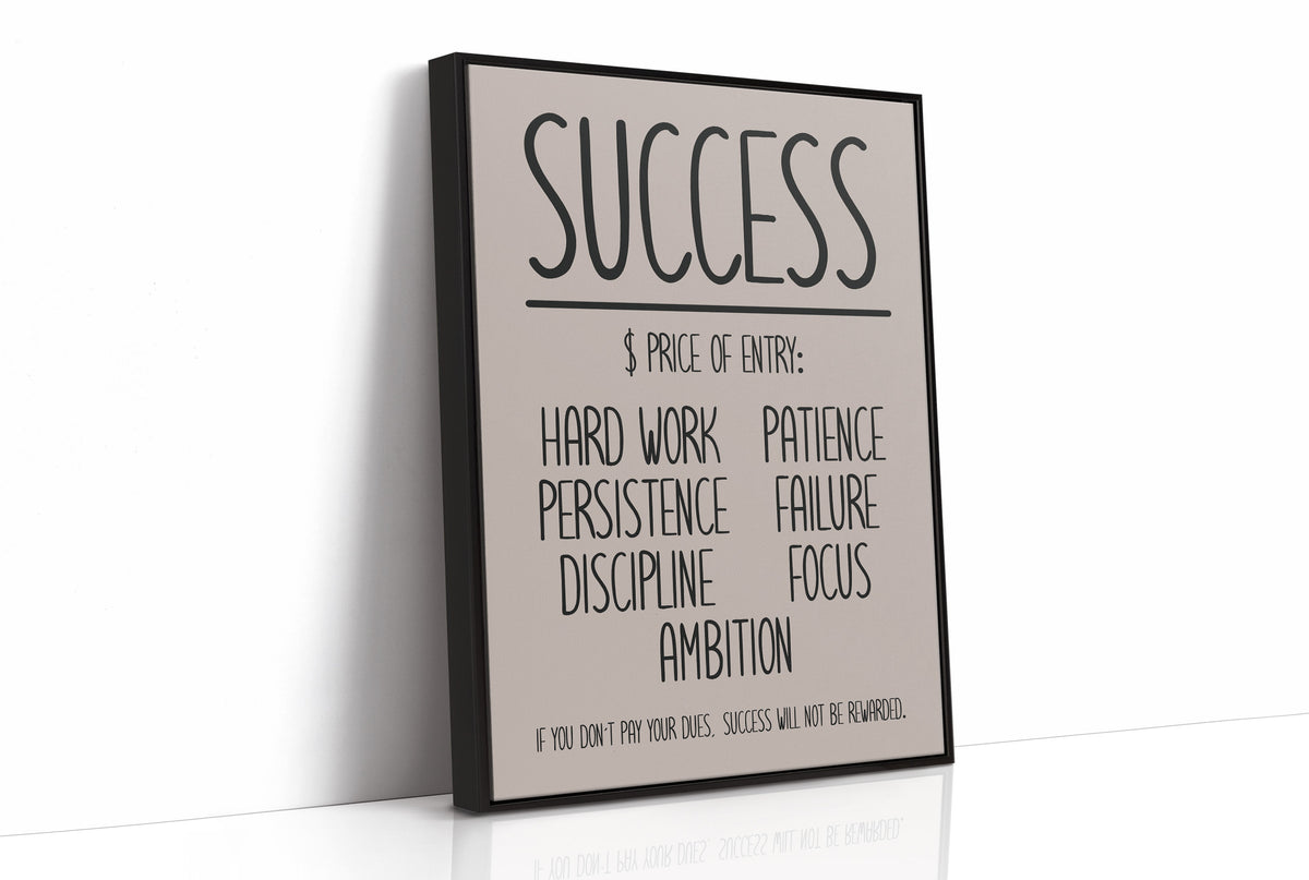 Success: Price of Entry Typography