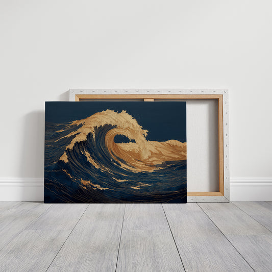 Gilded Currents Against Midnight Sea