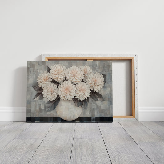 Blush Dahlias In Woven Light
