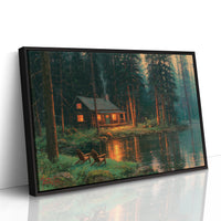 Cabin Glow, Two Empty Chairs