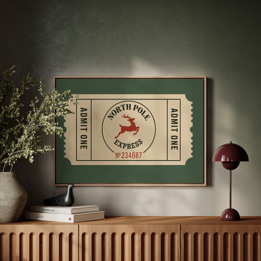 North Pole Express Ticket Print