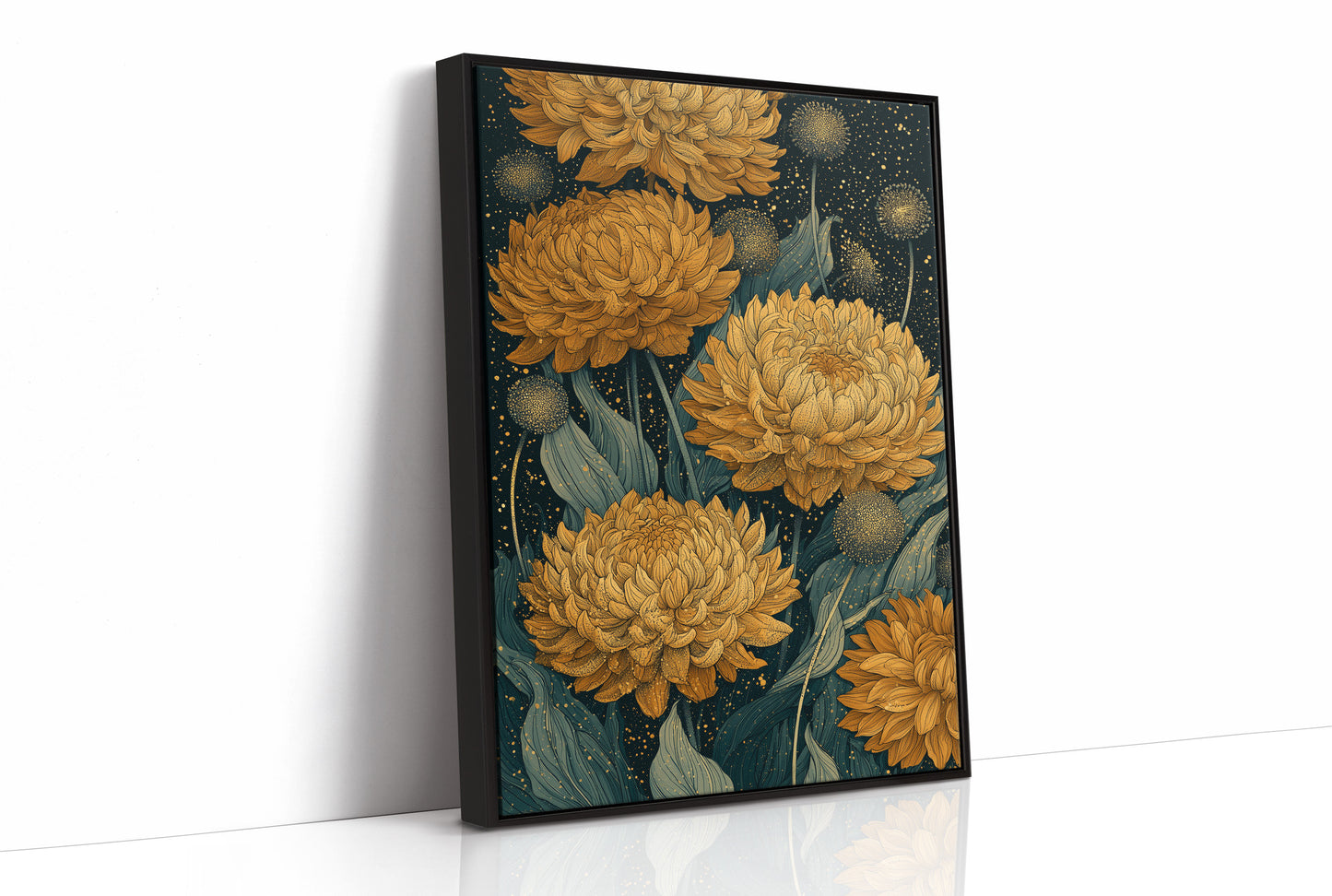 Chrysanthemums and Dandelion Stars: Dark Botanical III
