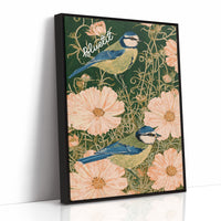 Blue Tits in Cottage Bloom
