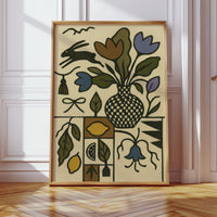 Lemon Rabbit Folk Vase