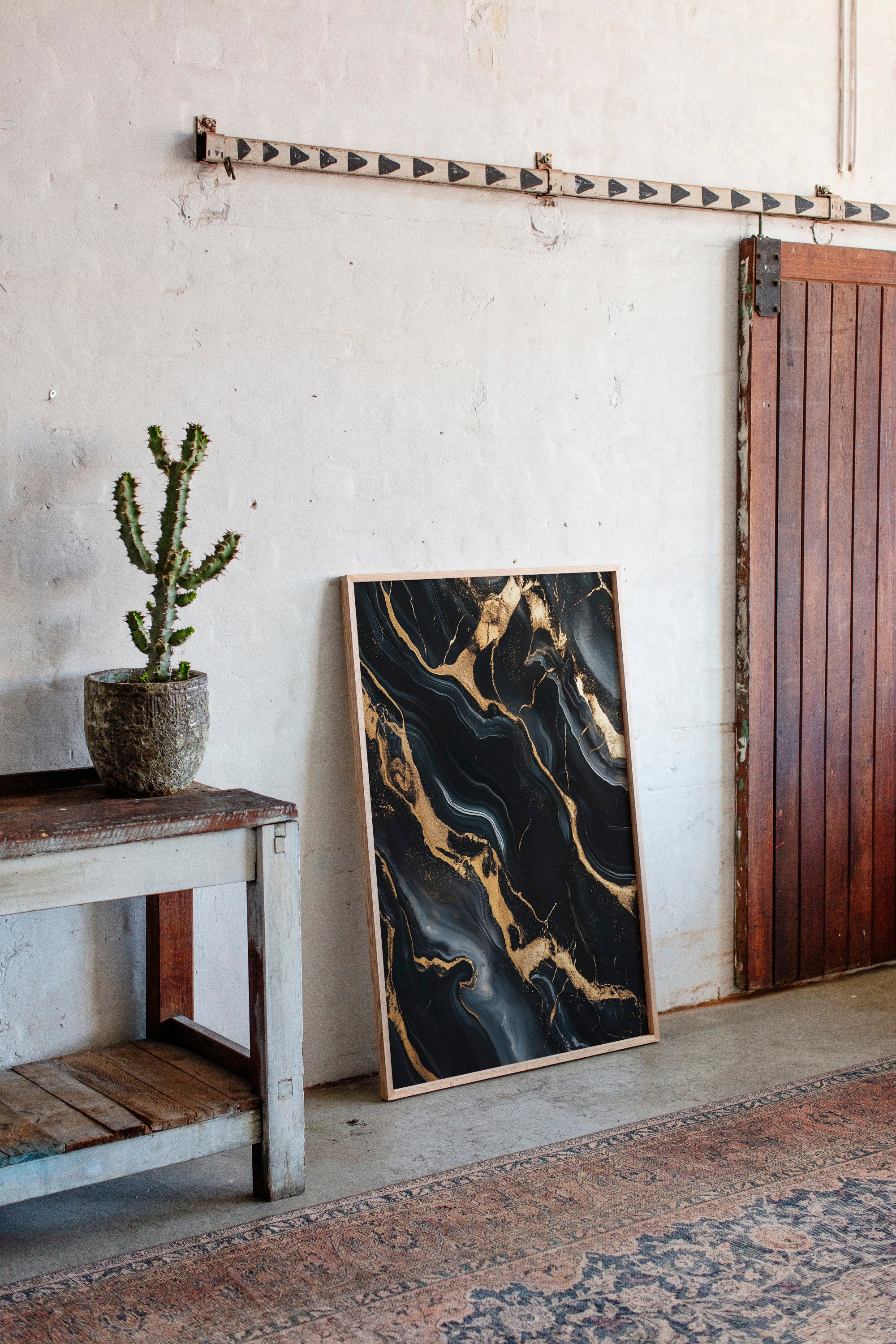 Black Marble Blaze with Liquid Gold