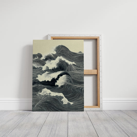 Waves Draw Stories In Midnight Ink