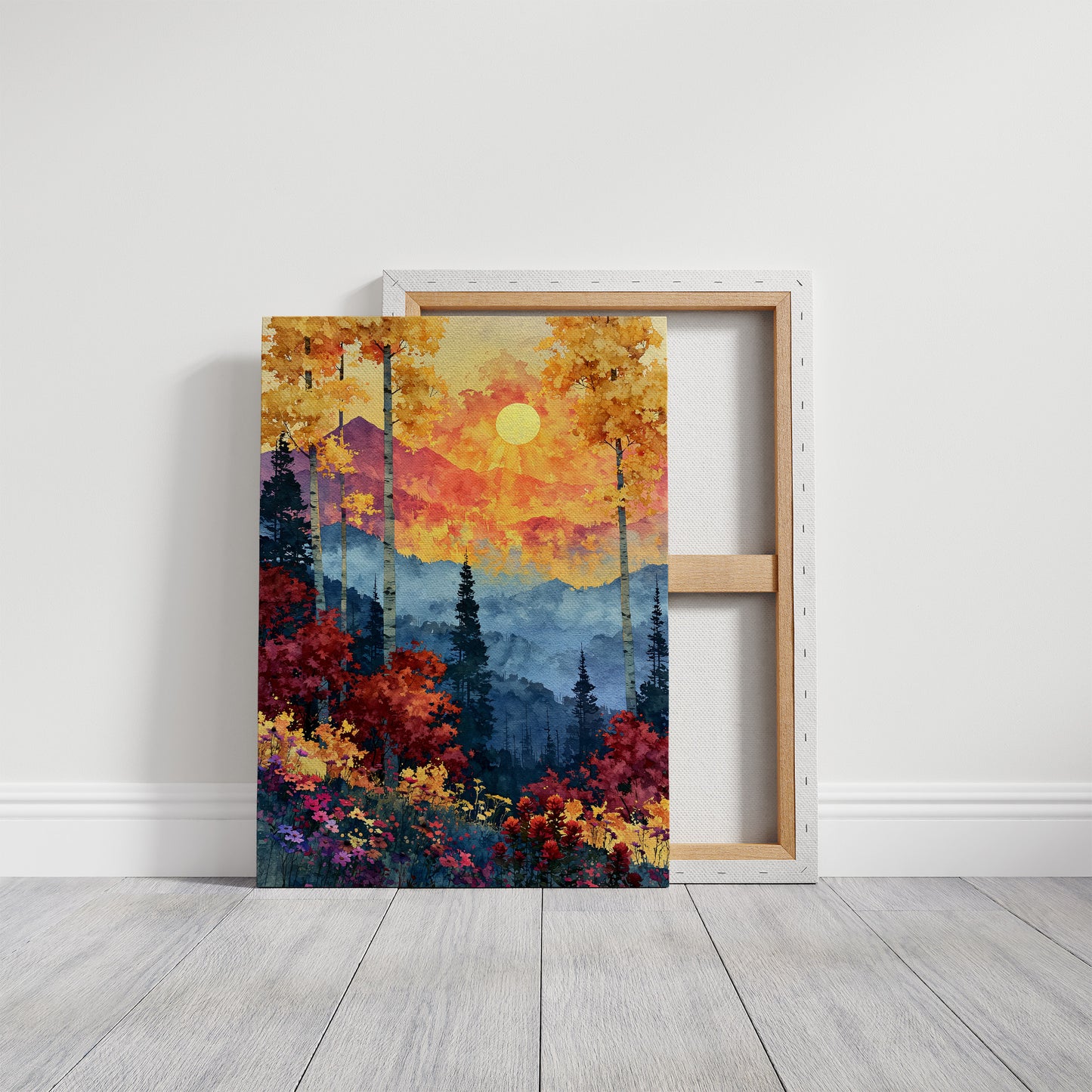 Autumn Aspens, Sunset Over Blue Peaks