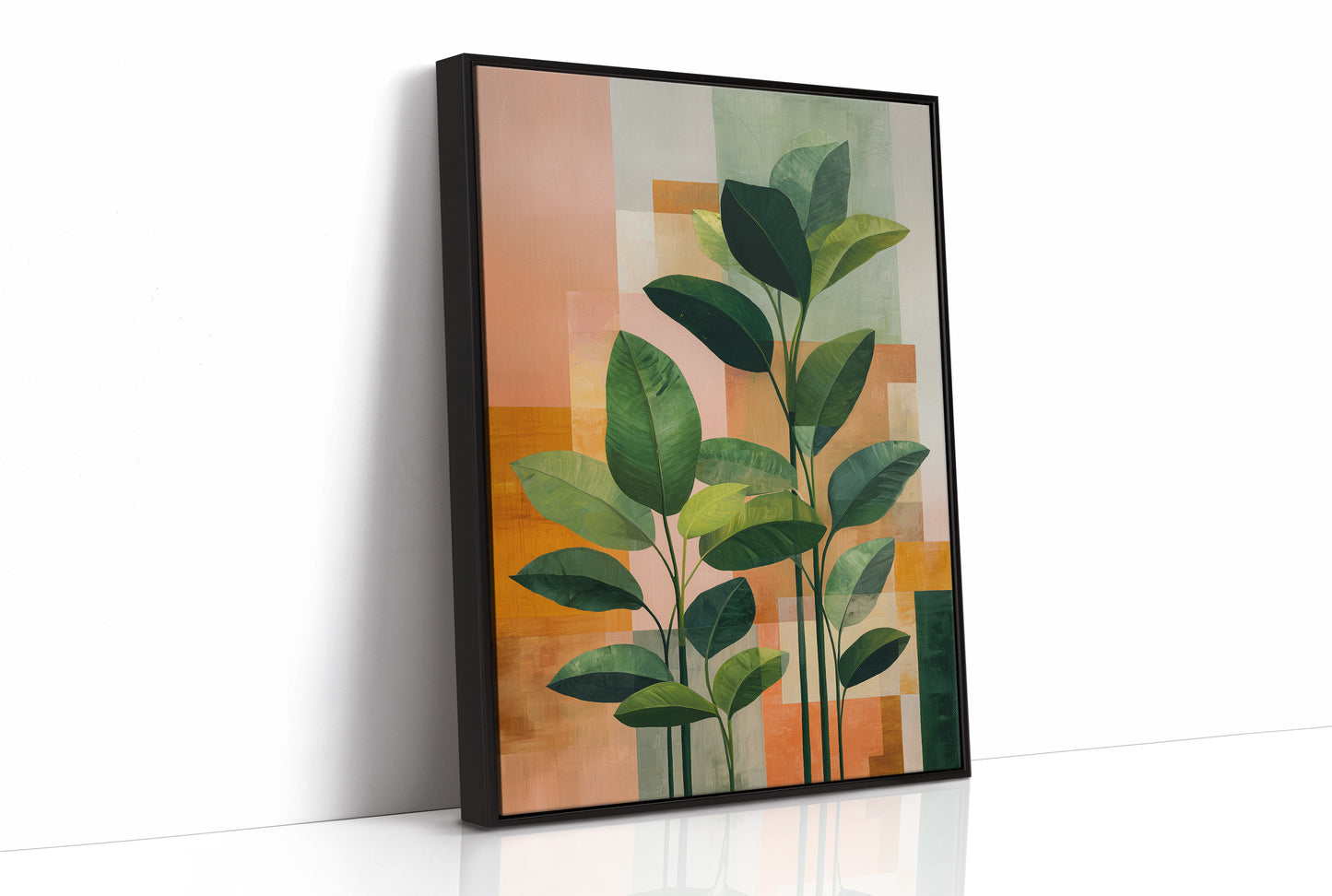Geometric Harmony: Foliage in Warm Abstraction