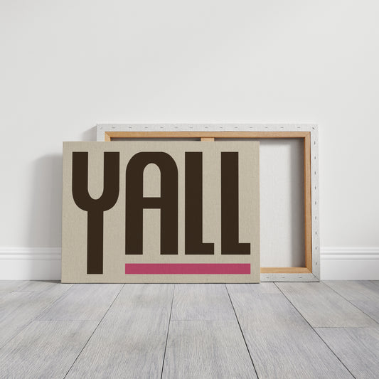 Y’all Typography Print with Pink Underline