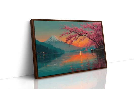 Cherry Blossoms Paint The Sunset Lake