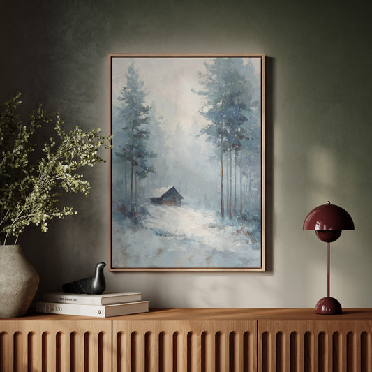 A Cabin Lost in Frosted Haze