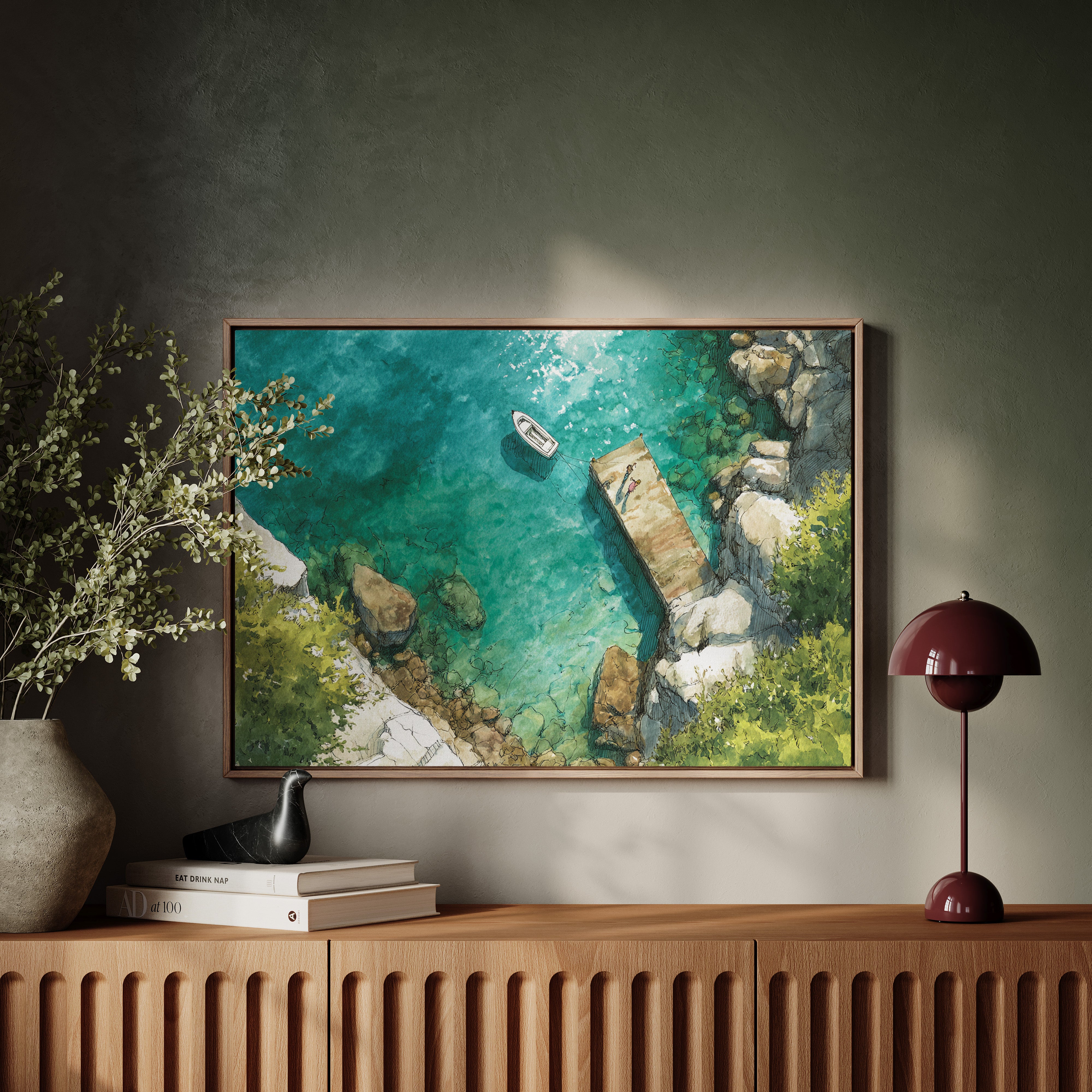 Summer Dock Floats In Turquoise Bay