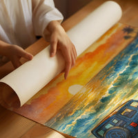 Beachside Memories Under Fire Sky