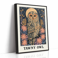 Tawny Owl Beneath a Golden Moon