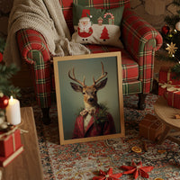 Festive Stag Adjusts His Bow