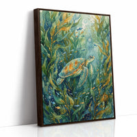 Kelp Forest Wanderer: Watercolor Sea Turtle